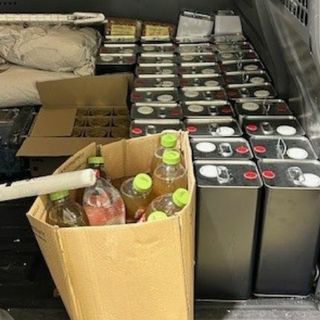 Il cibo sequestrato in dogana (foto tratta da Luinonotizie.it)