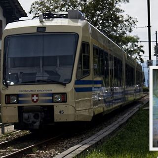 Foto: la Vigezzina e nel riquadro il deputato svizzero Bruno Storni