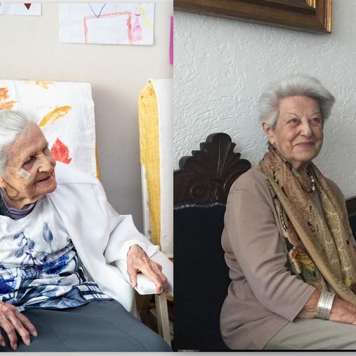 Elisabeth Schmitt, 100 anni, e Maria Teresa Picollo Ceresa, 101 anni