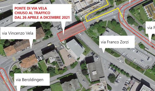 Mendrisio: risanamento del ponte di via Vela. Transito interrotto fino alla fine dell’anno