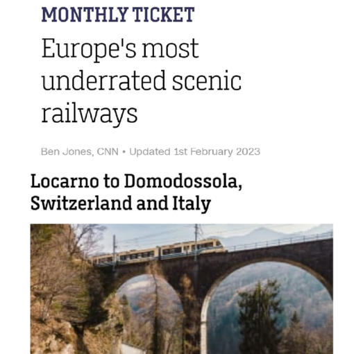 La Ferrovia Vigezzina-Centovalli sulla CNN