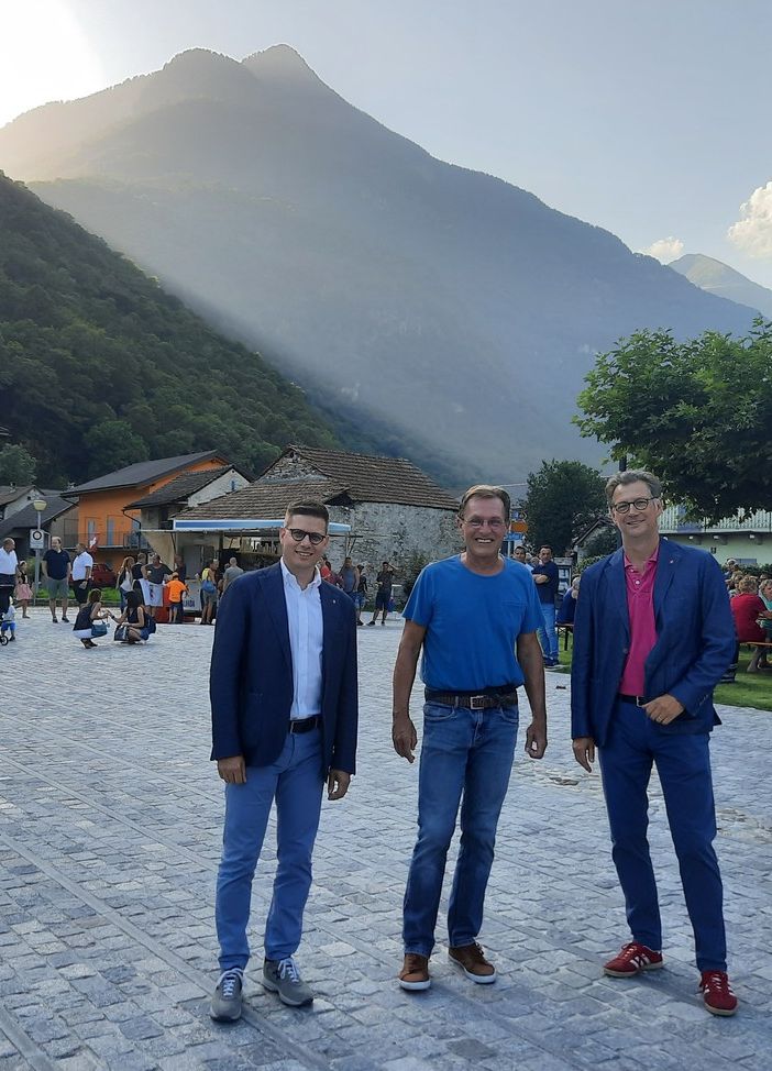 Da destra Mario Branda, Fabio Pasinetti e