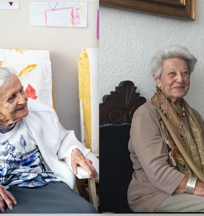 Elisabeth Schmitt, 100 anni, e Maria Teresa Picollo Ceresa, 101 anni