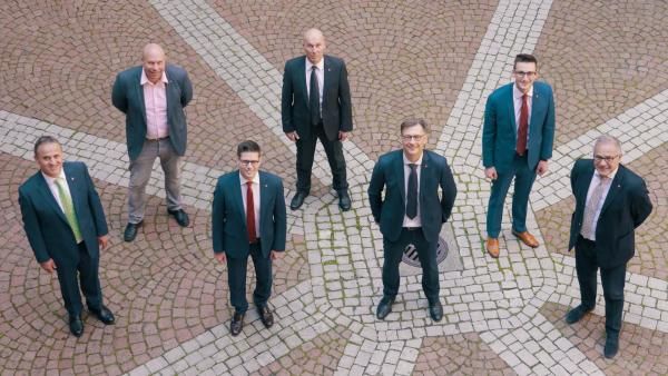 Da sinistra: Mauro Minotti, Henrik Bang, Simone Gianini, Renato Bison, Mario Branda, Fabio Käppeli e Giorgio Soldini.