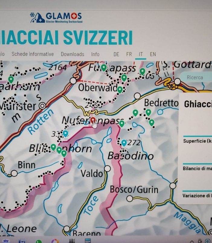 I ghiacciai svizzeri hanno perso più del 6 per cento del loro volume