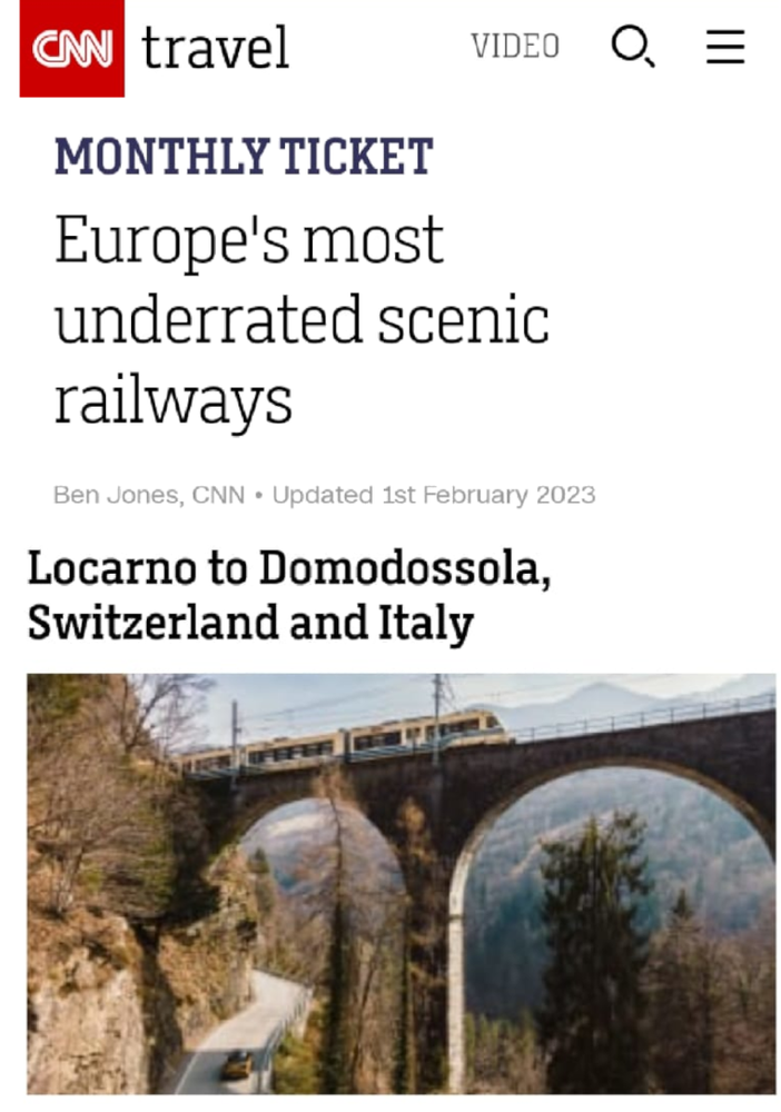 La Ferrovia Vigezzina-Centovalli sulla CNN