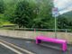 Installate a Palagnedra le panchine viola per il car pooling