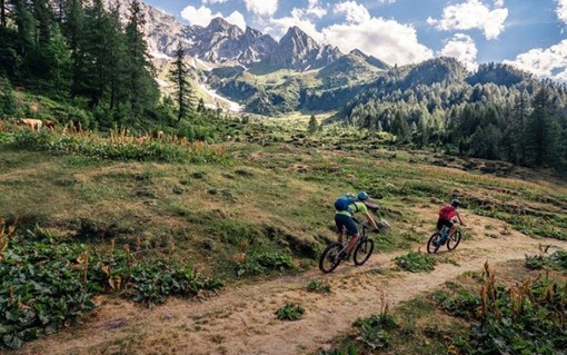 Alpi Bedretto Bike, lungo pascoli erbosi e sentieri stretti, tra un alpeggio e l'altro, con un fantastico panorama