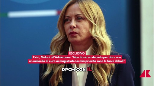 Meloni: "Non firmo Dpcm con aumento degli stipendi ai magistrati"