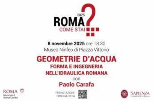 'Geometrie d'acqua', l'8 novembre ultimo appuntamento con 'Roma, come stai?'