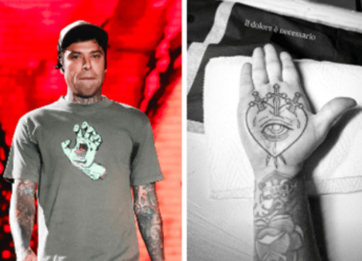 Fedez svela il significato del nuovo tatuaggio: &quot;Il dolore è necessario&quot;