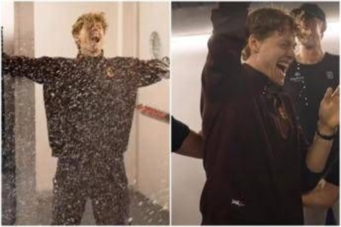 Champagne e cori, festa 'senza freni' di Sinner nello spogliatoio delle Finals Champagne e cori, festa 'senza freni' di Sinner nello spogliatoio delle Finals